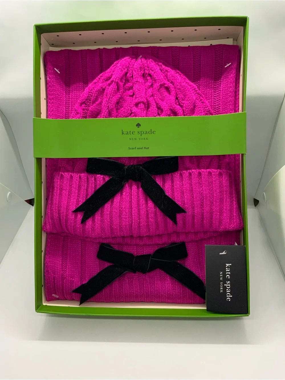 Kate Spade New York bow beanie & scarf gift box set Kate Spade New York